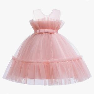 Toddler Girls Ruffle Ball Gown Party Pageant Lace Dresses